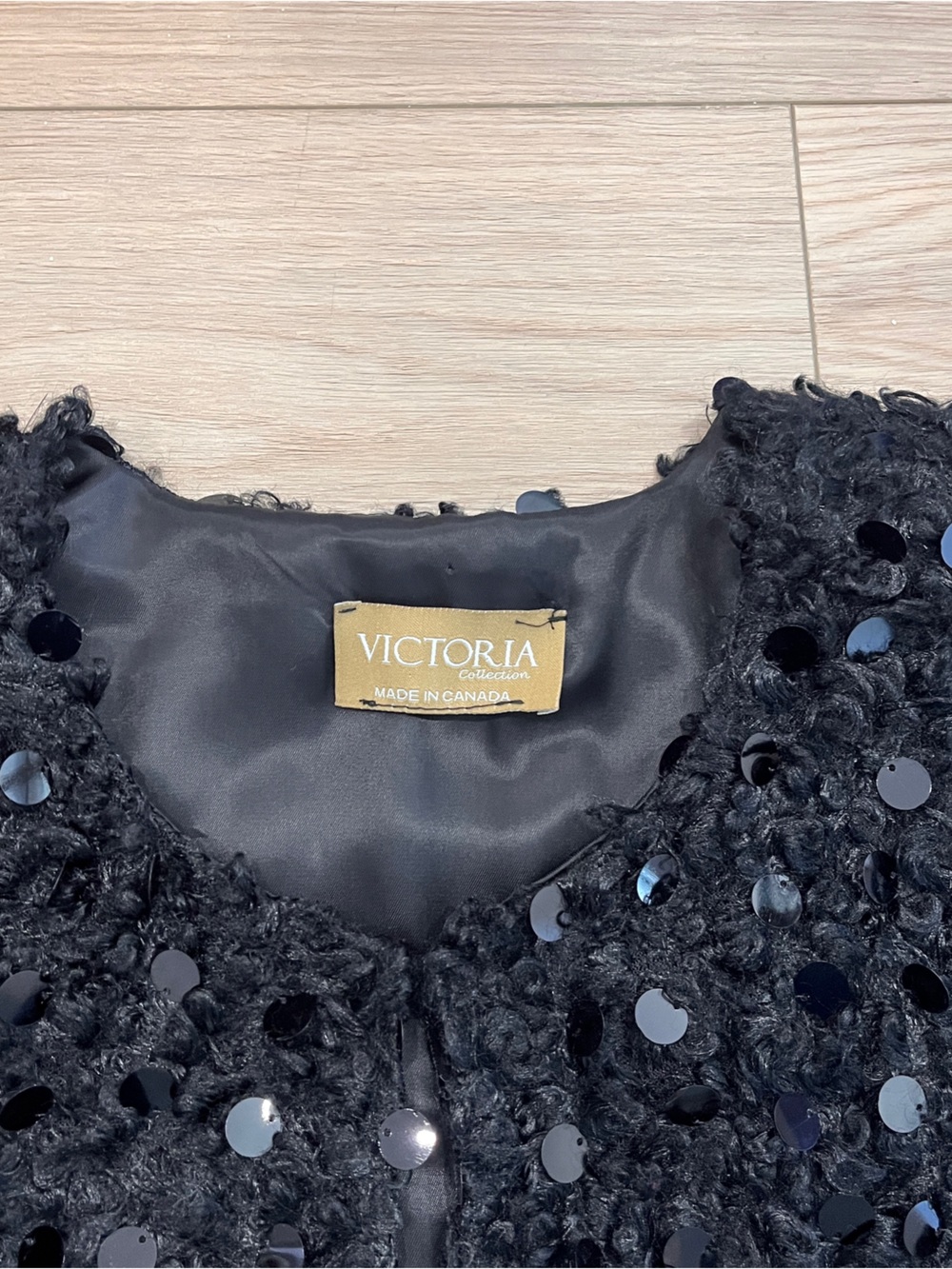 Victoria K Black Sequin Cape Shall Party Glam - Picture 2 of 6